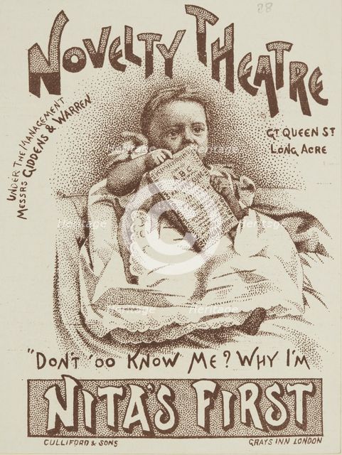 Nita's First at the Novelty Theatre, late 19th century.  Creator: Unknown.