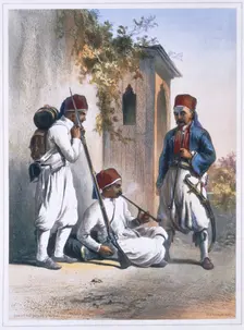 Nizamior, regular troops of the Turkish army at Kanka, Egypt, 1848. Creator: Mouilleron