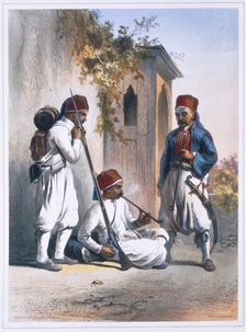 Nizamior, regular troops of the Turkish army at Kanka, Egypt, 1848. Creator: Mouilleron