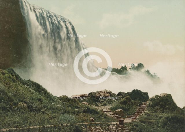 Niagara, American Fall from foot of incline, c1898. Creator: Unknown.
