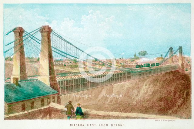 'Niagara Cast Iron Bridge', New York, USA, c1855-c1860. Artist: Unknown