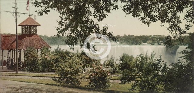 Niagara, Falls from American shore, ca 1900. Creator: Unknown.
