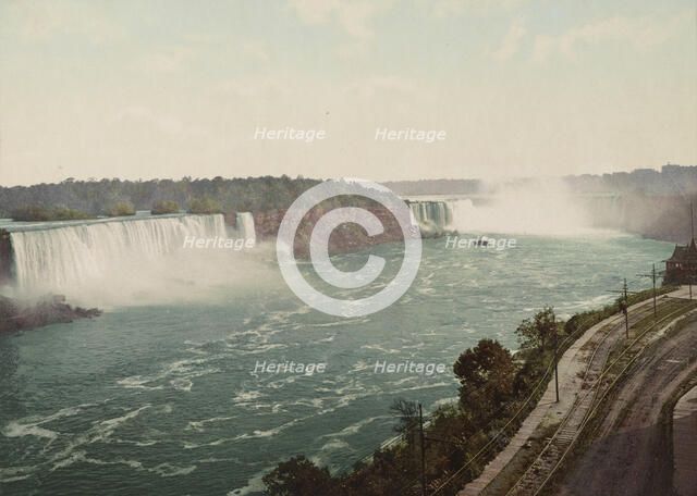 Niagara Falls from Canadian shore, ca 1900. Creator: Unknown.