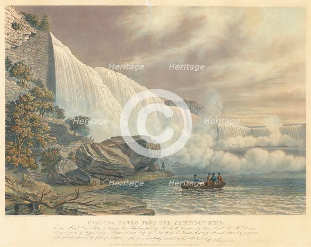 Niagara Falls from the American Side, published 1840. Creator: William James Bennett.