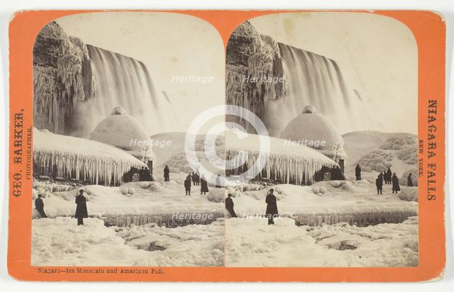 Niagara - Ice Mountain and American Fall, late 19th century. Creator: George Barker.