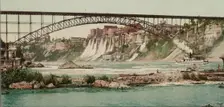 Niagara, mills and Grand Trunk (i.e. Upper Steel Arch) Bridge, ca 1900. Creator: Unknown
