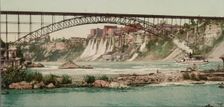 Niagara, mills and Grand Trunk (i.e. Upper Steel Arch) Bridge, ca 1900. Creator: Unknown
