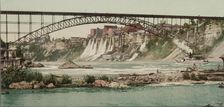 Niagara, mills and Grand Trunk (i.e. Upper Steel Arch) Bridge, ca 1900. Creator: Unknown