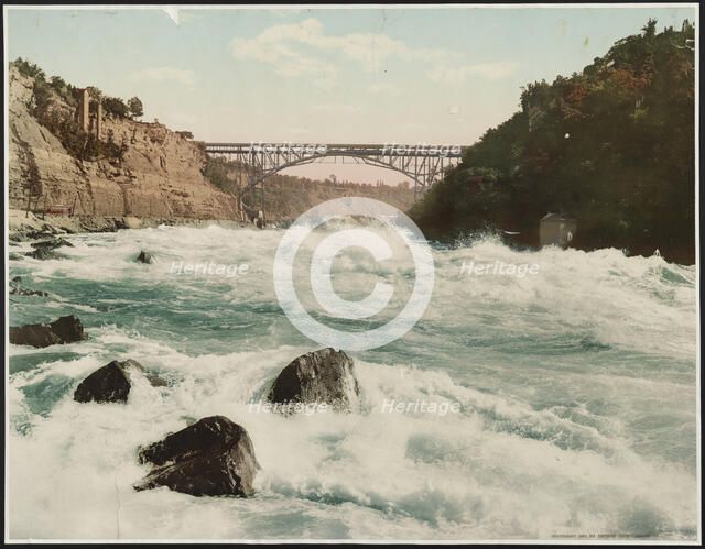 Niagara Rapids and Michigan Central Cantilever bridge, c1900. Creator: William H. Jackson.