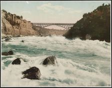 Niagara Rapids and Michigan Central Cantilever bridge, c1900. Creator: William H. Jackson