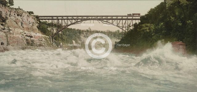 Niagara, river and cantilever bridge, ca 1900. Creator: Unknown.