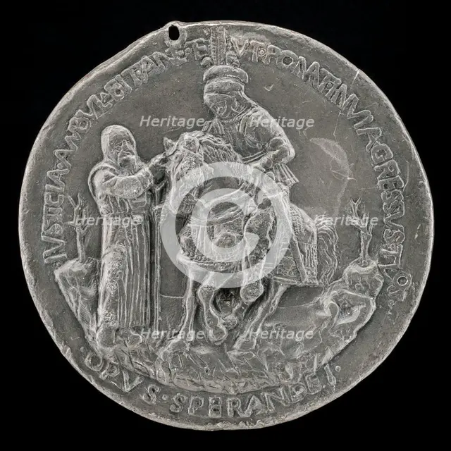 Niccolo da Correggio and a Friar [reverse], c. 1480. Creator: Sperandio Savelli.