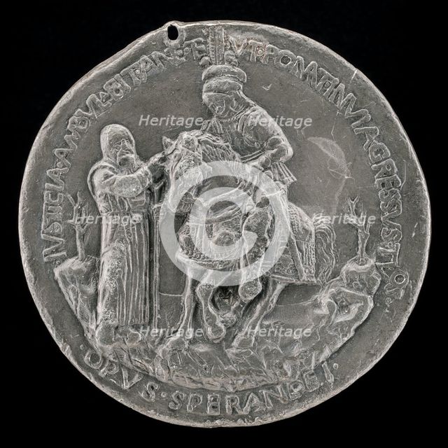 Niccolo da Correggio and a Friar [reverse], c. 1480. Creator: Sperandio Savelli.