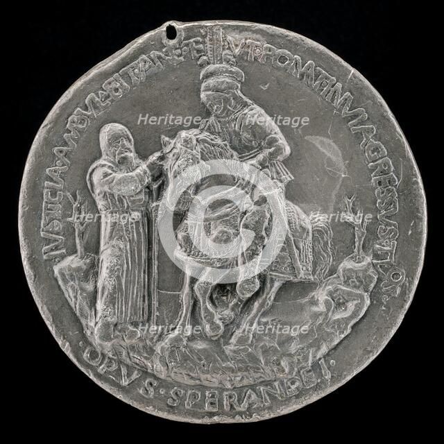 Niccolo da Correggio and a Friar [reverse], c. 1480. Creator: Sperandio Savelli.