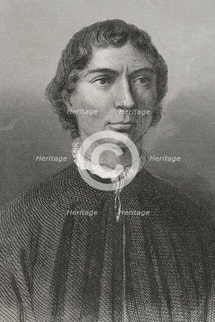 Niccolò Machiavelli, (1469-1527), Italian Renaissance writer and statesman, 1856.  Creator: Unknown.