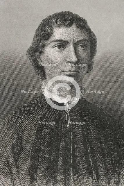 Niccolò Machiavelli, (1469-1527), Italian Renaissance writer and statesman, 1856.  Creator: Unknown.