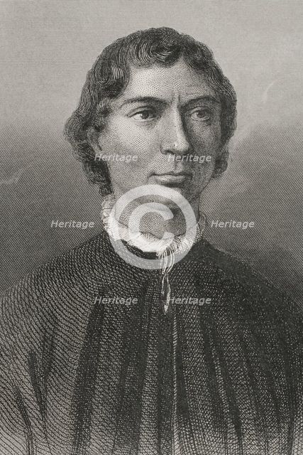 Niccolò Machiavelli, (1469-1527), Italian Renaissance writer and statesman, 1856.  Creator: Unknown.
