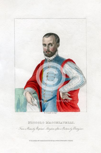 Niccolo Machiavelli, Italian Renaissance political philosopher.Artist: R Cooper