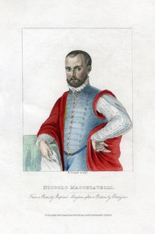 Niccolo Machiavelli, Italian Renaissance political philosopher.Artist: R Cooper