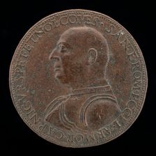 Niccolo Orsini, 1442-1510, Count of Pitigliano and Nola, Captain of the Army..., [obverse], 1485/149 Creator: Cristoforo Foppa