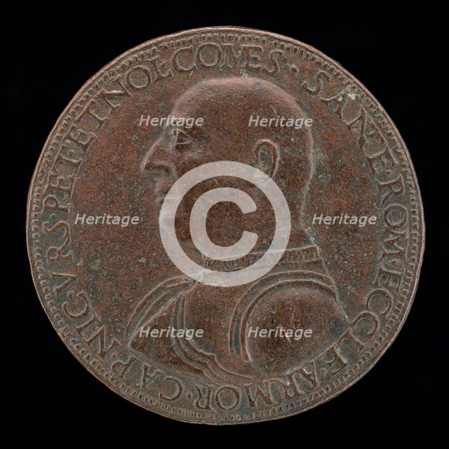 Niccolo Orsini, 1442-1510, Count of Pitigliano and Nola, Captain of the Army..., [obverse], 1485/149 Creator: Cristoforo Foppa.