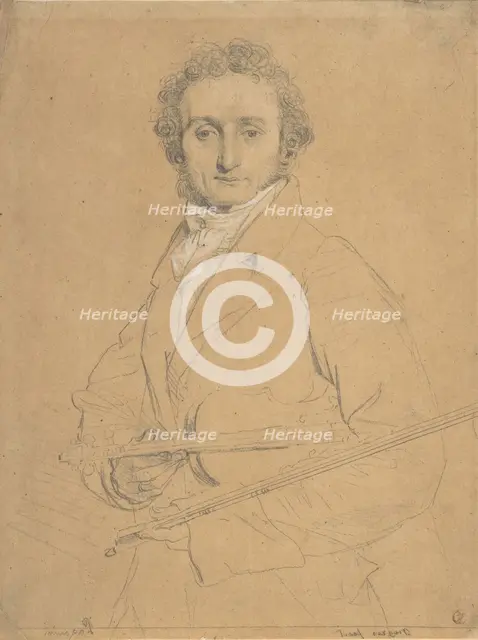 Niccolò Paganini (1784-1840), ca. 1830. Creator: Jean-Auguste-Dominique Ingres.