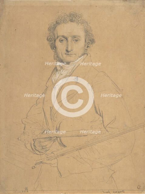 Niccolò Paganini (1784-1840), ca. 1830. Creator: Jean-Auguste-Dominique Ingres.