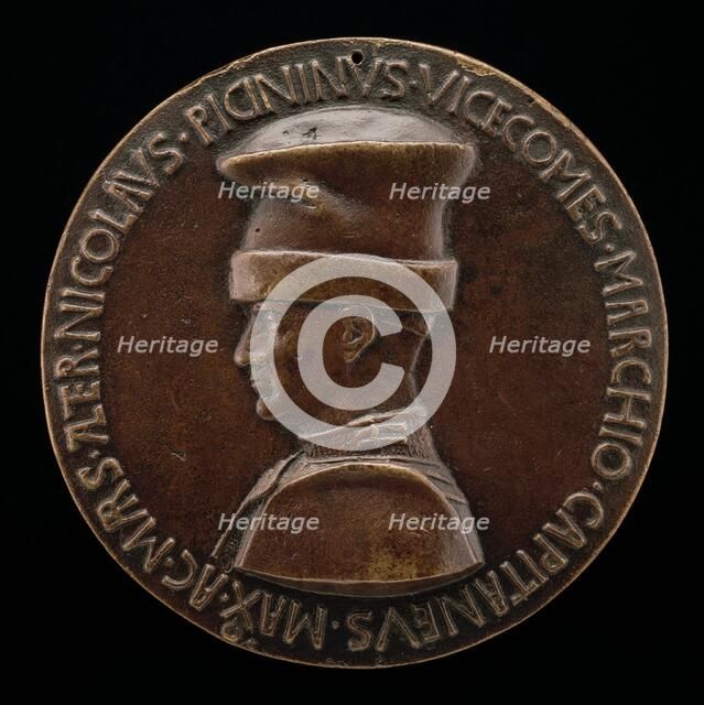 Niccolò Piccinino, 1386-1444, Condottiere [obverse], c. 1441. Creator: Pisanello.