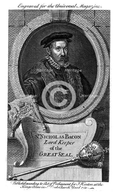 Nicholas Bacon (1509-1579), English statesman, 1750. Artist: Unknown