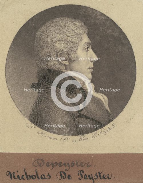 Nicholas de Peyster, Jr., 1797. Creator: Charles Balthazar Julien Févret de Saint-Mémin.