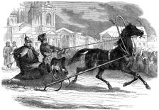 Nicholas I (1796-1855), Emperor of Russia, in his droshky, St Petersburg, 1853