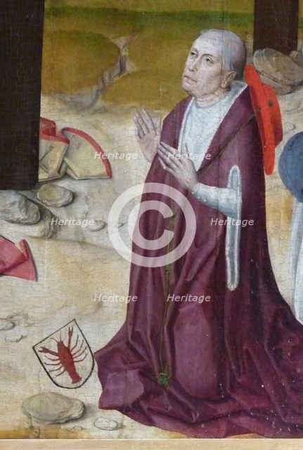 Nicholas of Cusa. Detail of the altar in the chapel of the St Nicholas Hospital, c. 1480. Artist: Master of the Life of the Virgin (active 1463-1490)
