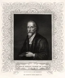 Nicholas Ridley, Bishop of London 19th century. Artist: J Cochran