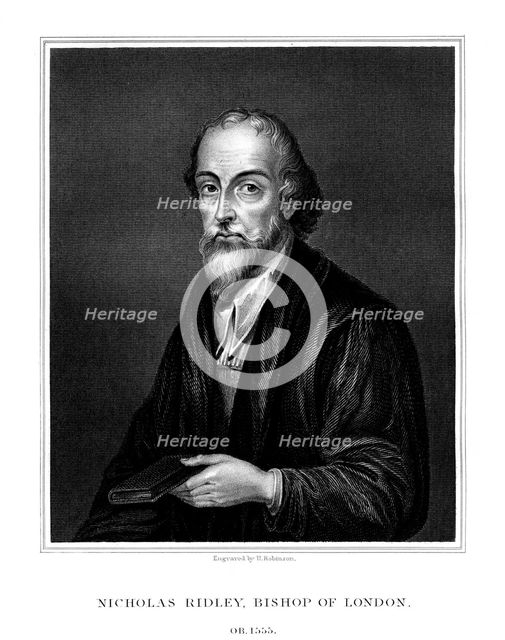 Nicholas Ridley, English clergyman, (1827).Artist: H Robinson