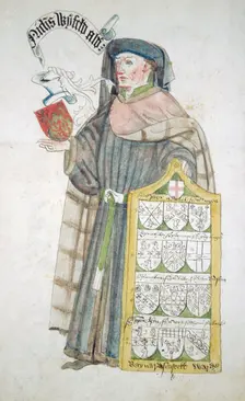 Nicholas Wyfold, Lord Mayor of London 1450-1451, in aldermanic robes, c1450. Artist: Roger Leigh