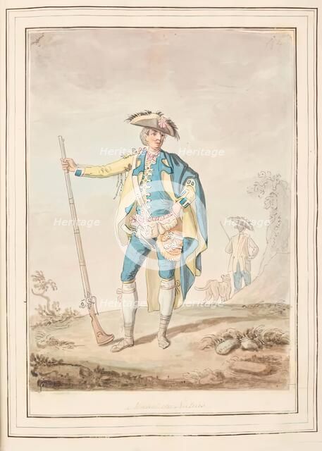 Nicholetto Naples, leaf from 'A Collection of Dresses by David Allan Mostly from Nature', 1776. Creator: David Allan.