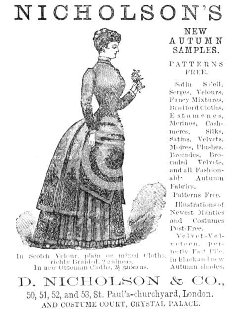 Nicholson's new autumn samples, 1883. Creator: Unknown.