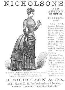 Nicholson's new autumn samples, 1883. Creator: Unknown