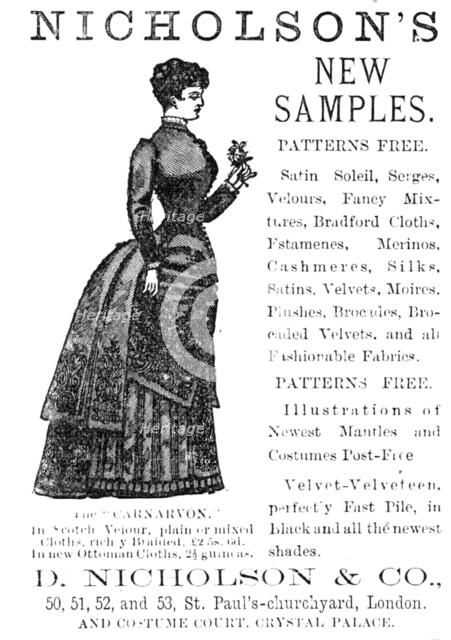 Nicholson's New Samples, 1883. Creator: Unknown.