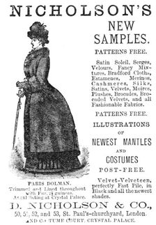 Nicholson's New Samples, 1883. Creator: Unknown