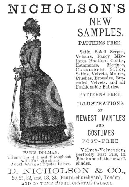 Nicholson's New Samples, 1883.  Creator: Unknown.