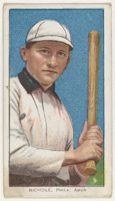 Nichols, Philadelphia, American League, from the White Border series (T206) for the Ame..., 1909-11. Creator: American Tobacco Company