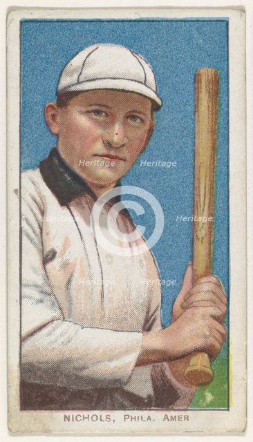 Nichols, Philadelphia, American League, from the White Border series (T206) for the Ame..., 1909-11. Creator: American Tobacco Company.