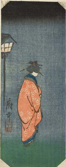 Nichomachi in Fuchu, section of sheet no. 6 from the series "Pictures of the Fifty-three..., 1856. Creator: Ando Hiroshige