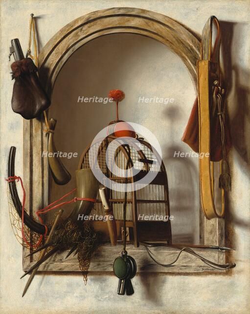 Niche with Falconry Gear, probably 1660s. Creator: Christoffel Pierson.