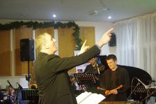 Nick Smart, Stan Sulzmann’s Neon Orchestra, Watermill Jazz Club, Dorking, Surrey, Nov 2023. Creator: Brian O'Connor