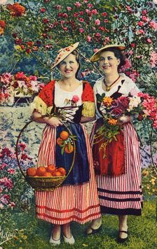 Niçoises in the countryside, Cote d'Azur, 1939. Creator: C.T. Howard