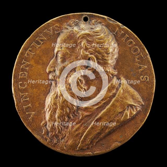 Nicola Vicentino, 1511-c. 1576, Composer and Musical Theorist [obverse], probably 1555. Creator: Alessandro Vittoria.