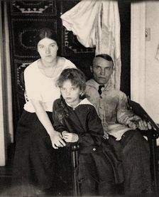 Nicolai Fechin with his wife Alexandra and Daughter Eya, New York, 1924. Creator: Anon