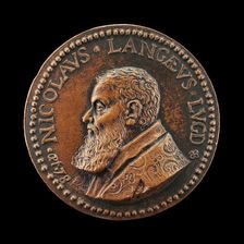 Nicolas de Lange, 1525-1606, Jurisconsult, Antiquarian, and Numismatist [obverse], 1603. Creator: Philippe Lalyame